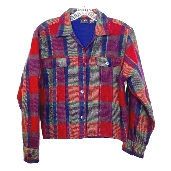 Lola Lola by Elegant Additions Jackets & Blazers - VINTAGE Lola Lola women's m cropped jacket butron down plaid with western vibes